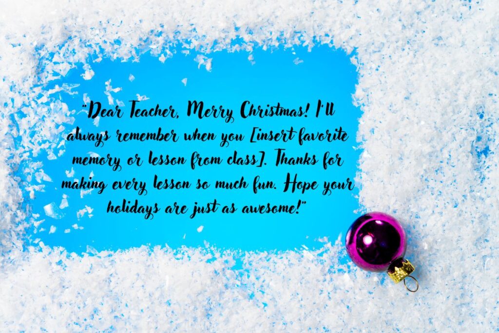 Christmas Greeting Ideas for Teachers
