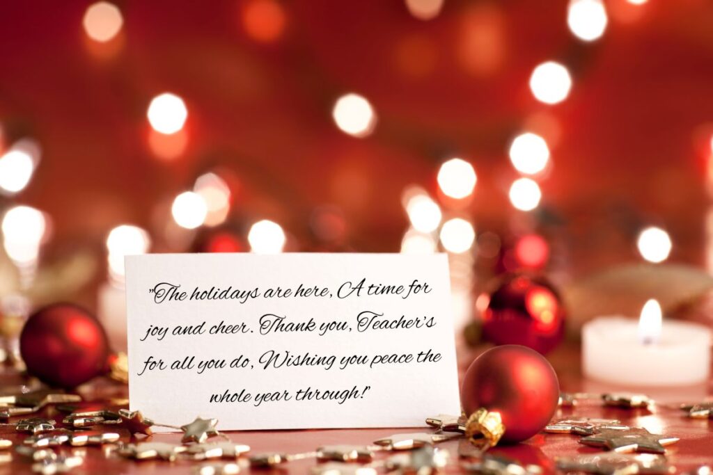 Christmas Greeting Ideas for Teachers