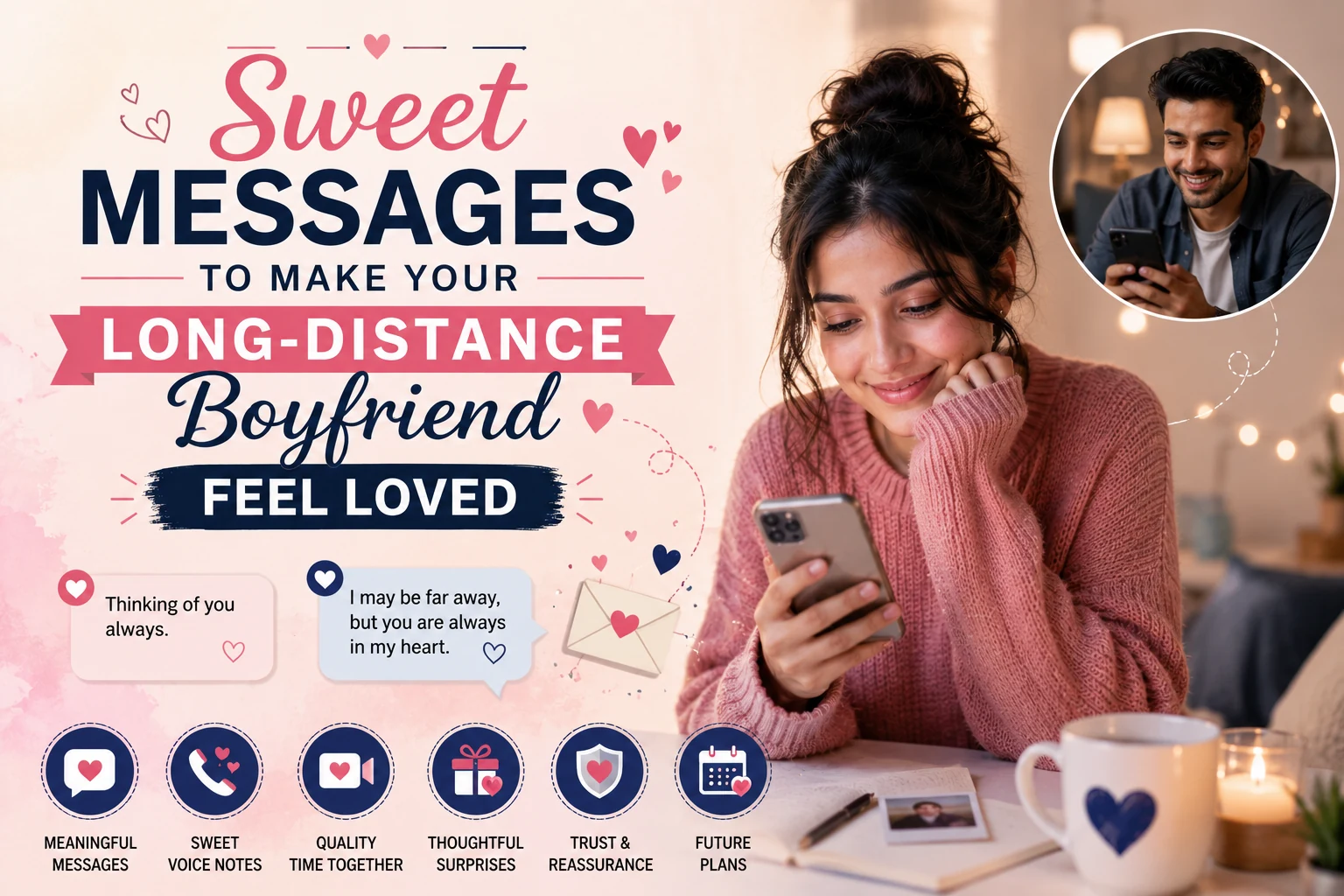 How to Make Him Feel Special in a Long-Distance Relationship 4 Sweet messages to make your long-distance boyfriend feel loved, appreciated and emotionally connected