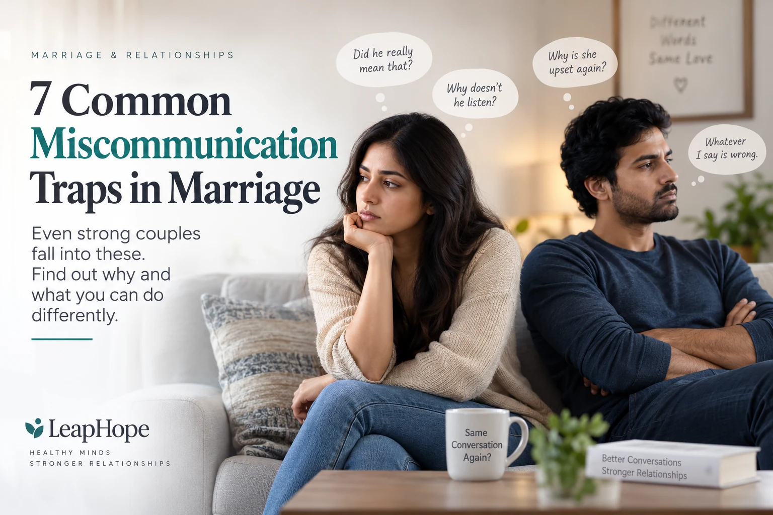 7 Common Miscommunication Traps in Marriage Even Strong Couples Keep Falling Into 3 Couple experiencing miscommunication in marriage while sitting apart after an argument