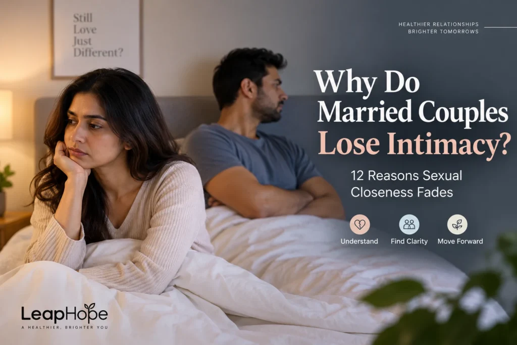 Married couple experiencing loss of sexual intimacy and emotional distance in marriage