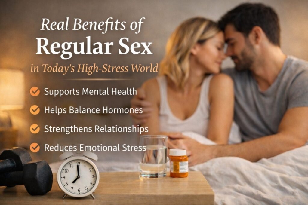 Regular sex can support mental health, hormone balance, emotional stability, and long-term relationship strength.