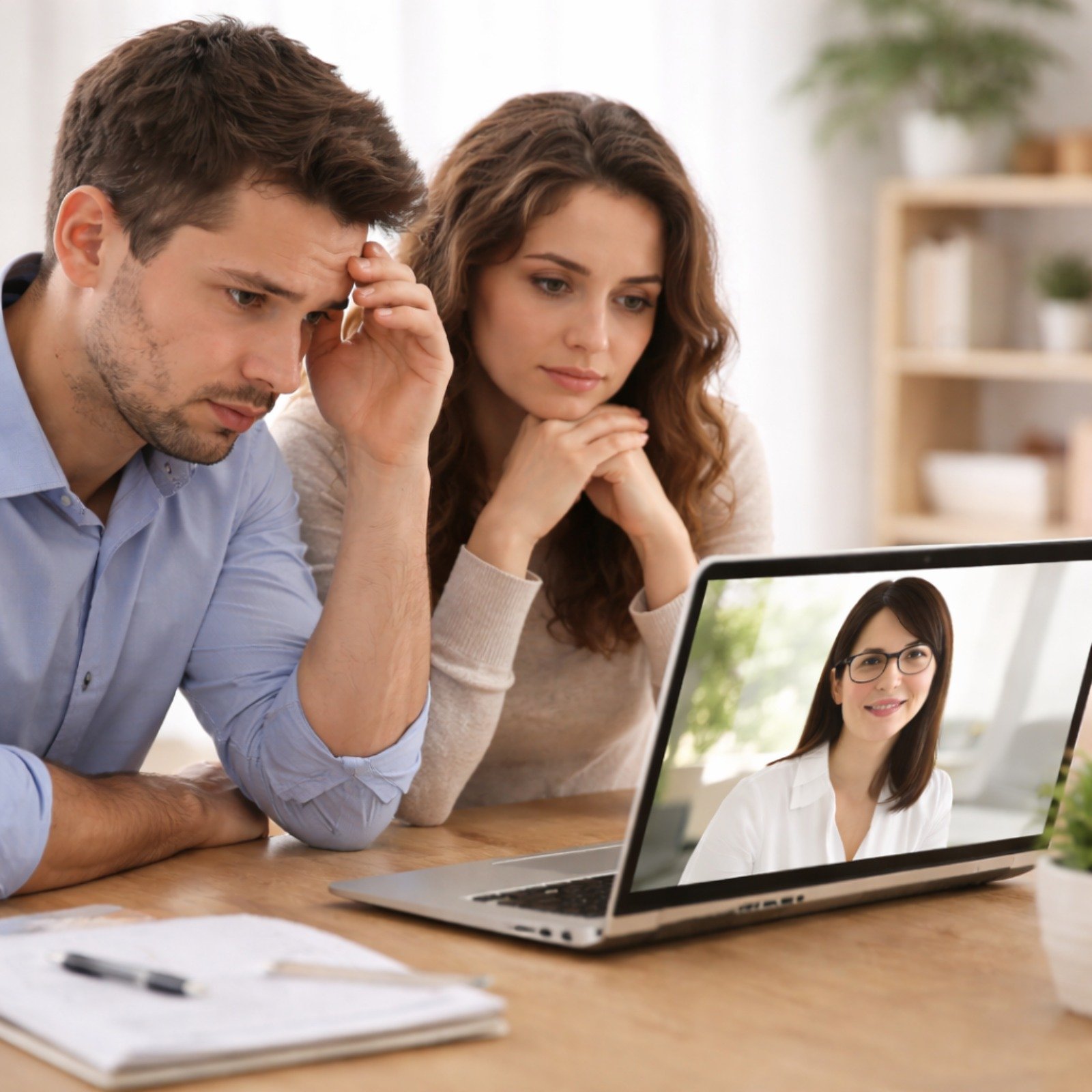 Parent speaking with an online child counsellor