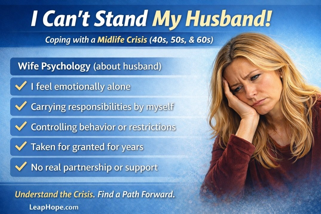 Midlife wife feeling emotionally neglected and unhappy in long marriage, marital distress after many years