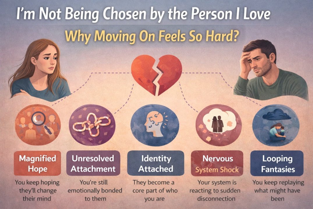 Not being chosen by someone you love can feel impossible to move past. Discover the real psychological reasons why letting go hurts so deeply.