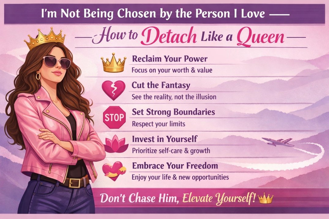 Not being chosen hurts deeply. Learn how women can detach emotionally, rebuild self-worth, set boundaries, and move forward with confidence.