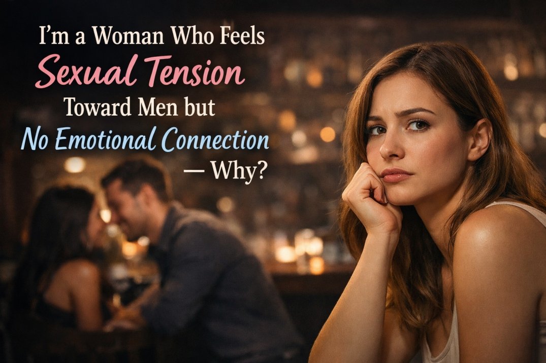 Emotionally Attracted to Women but Sexually Aroused by Men, What Does This Mean for My Sexual Orientation? 4 Woman experiencing sexual tension toward men but no emotional connection, thoughtful female reflecting on attraction and intimacy