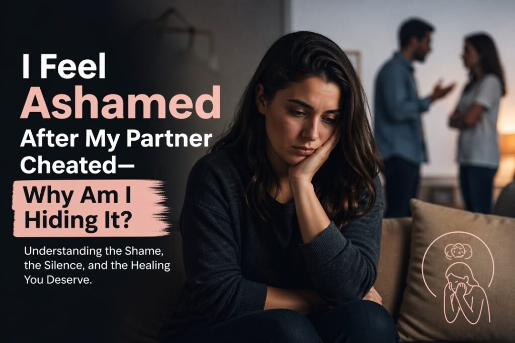 Woman feeling ashamed and isolated after partner cheated, reflecting emotional impact of infidelity