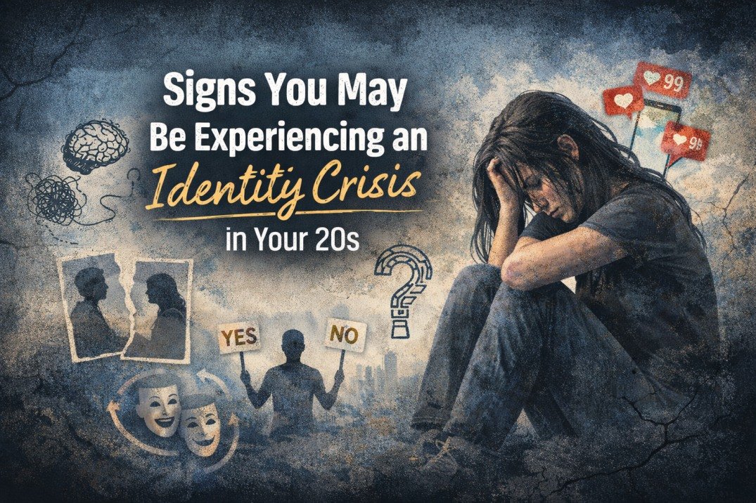 I Don’t Know Who I Am Anymore – Feeling Lost After Years of Masking and Broken Relationships 3 Young adult feeling confused and overwhelmed, representing signs of identity crisis in your 20s and emotional disconnection