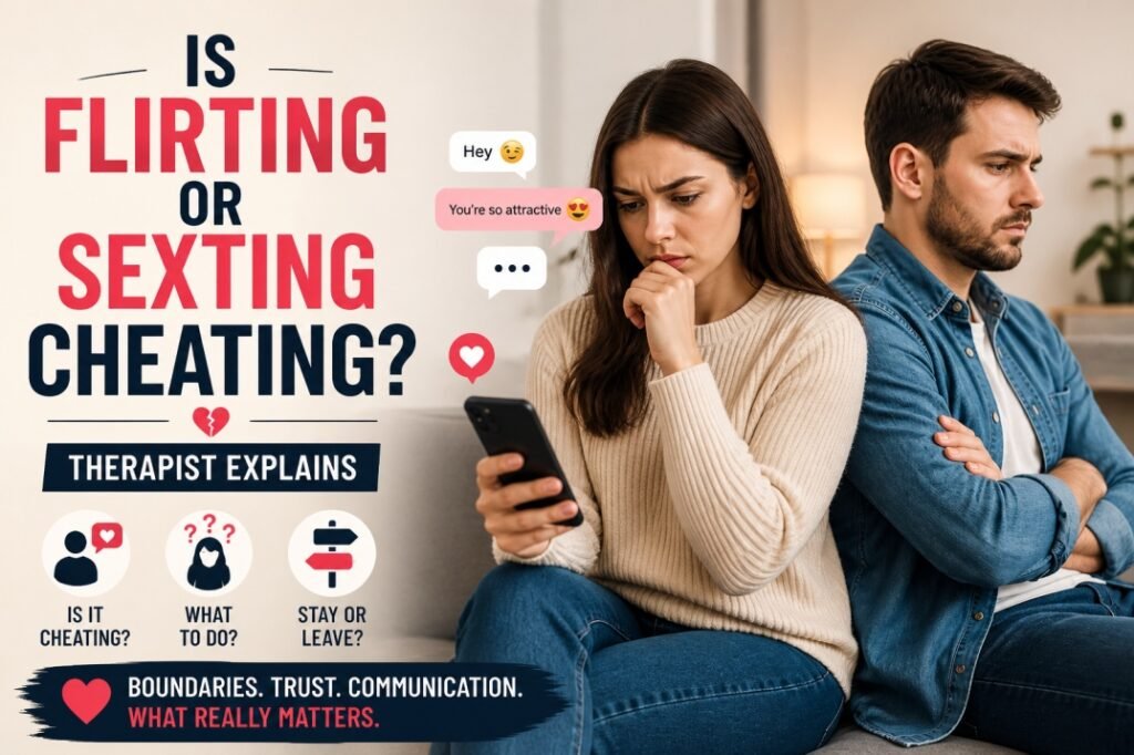 Is flirting or sexting cheating in a relationship, couple facing trust issues over phone messages