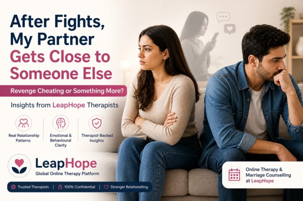 Partner getting close to someone else after fights, emotional distance and relationship conflict