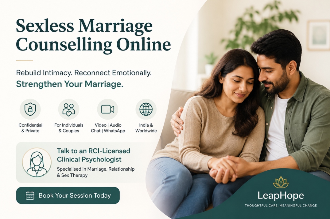 Online sexless marriage counselling at LeapHope