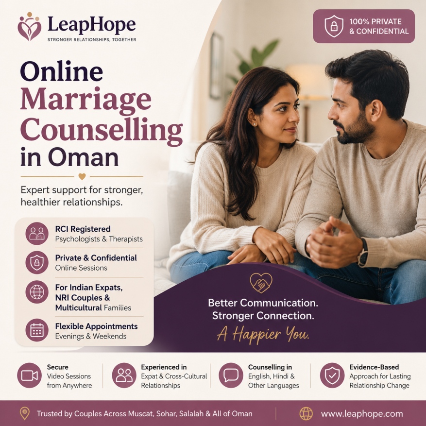 Online Marriage Counselling in Oman for Indian Expats, Omani Couples and Multicultural Families