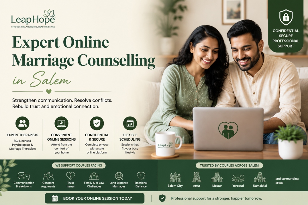 Online Marriage Counselling Salem | Expert Couples & Relationship Help 5 Online marriage counselling for couples in Salem