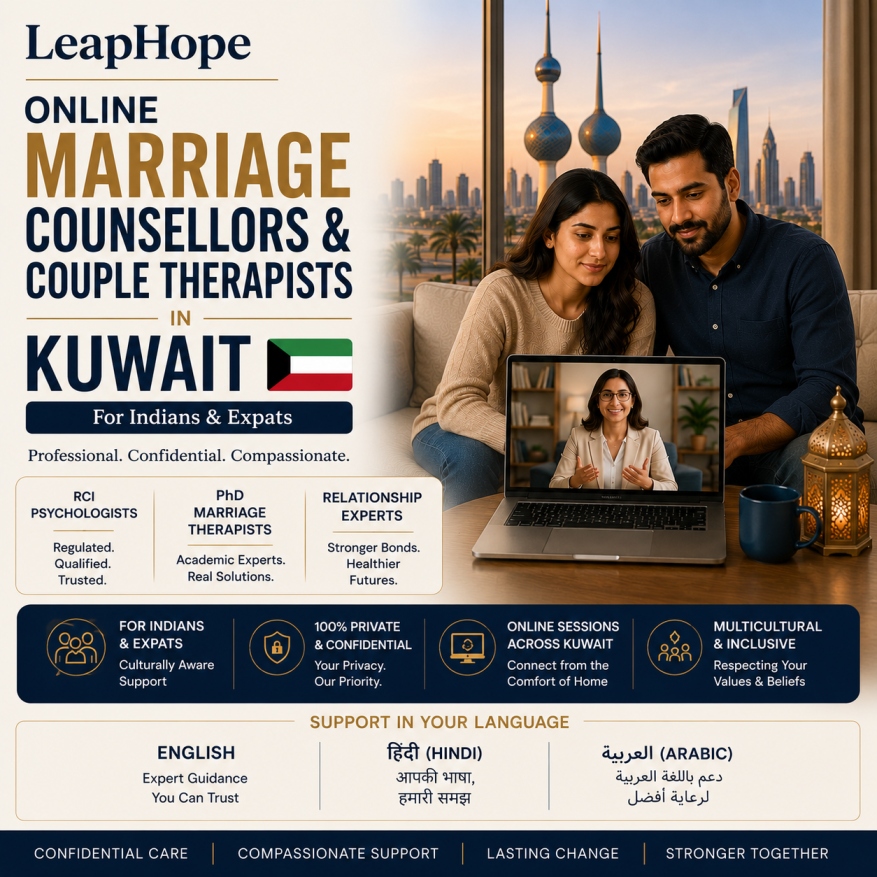 Online Marriage Counselling in Kuwait with RCI Registered Psychologists and Marriage Therapists