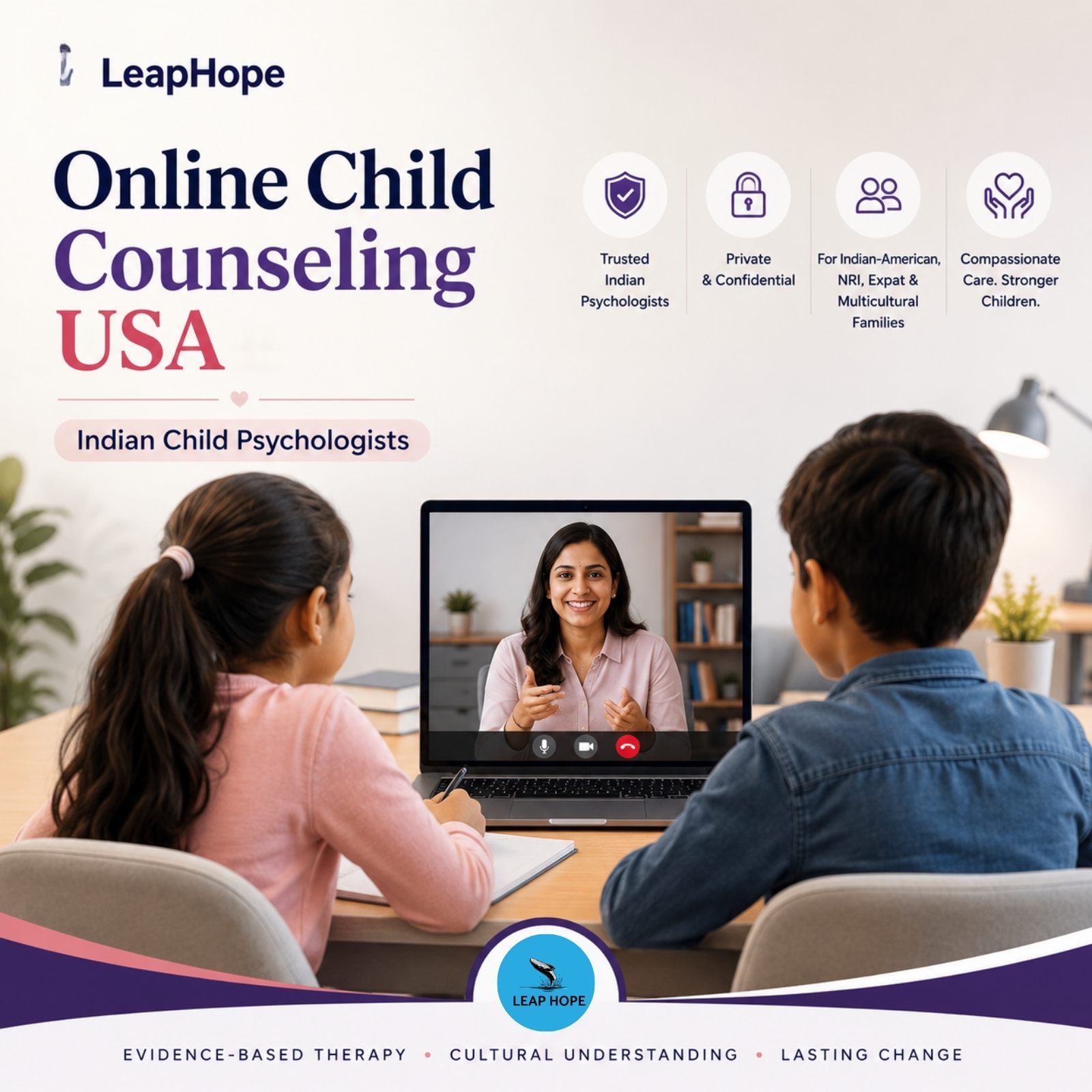 Online Child & Teen Counseling Across the United States