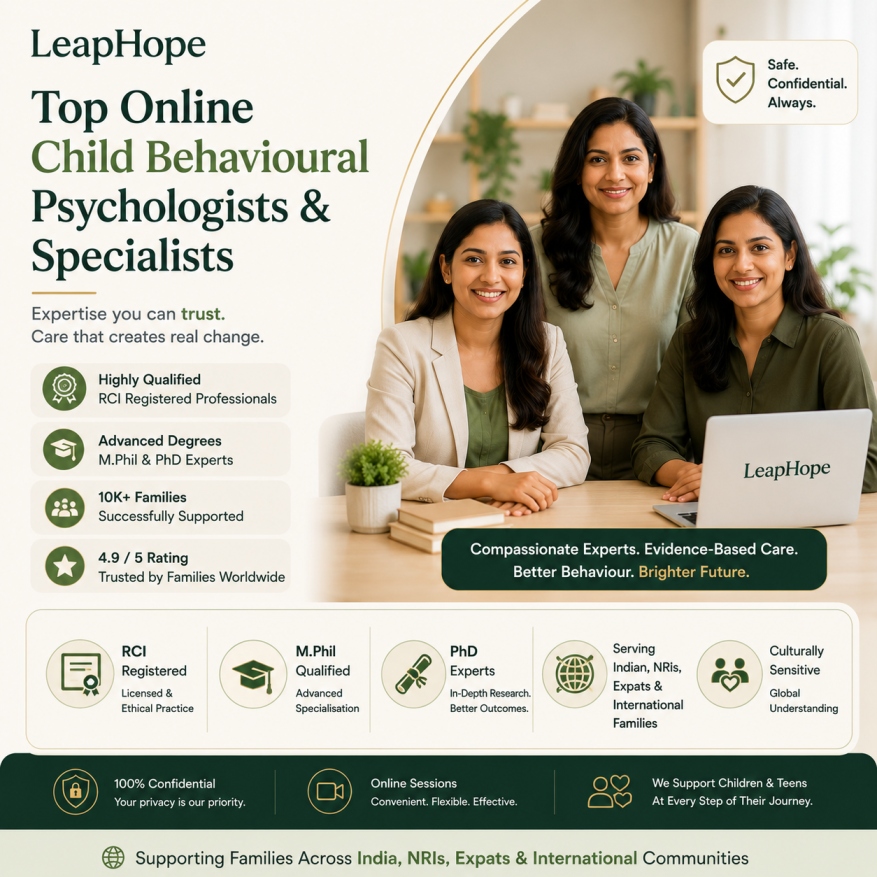 Online Child Behaviour Counselling | Child Behaviour Specialists | LeapHope 8 LeapHope Child Behaviour Specialists
