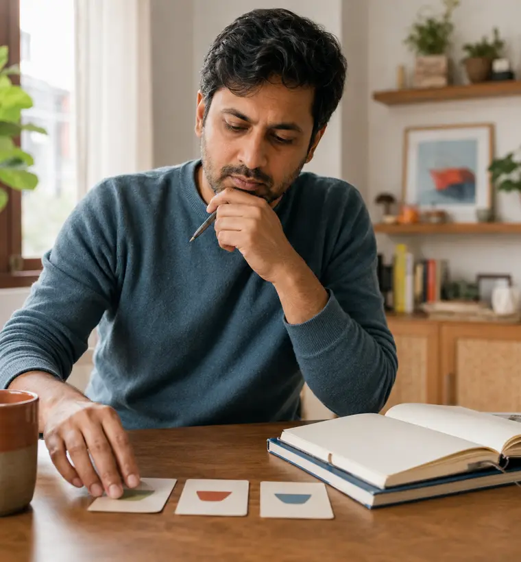 Adult using practical planning strategies during ADHD therapy