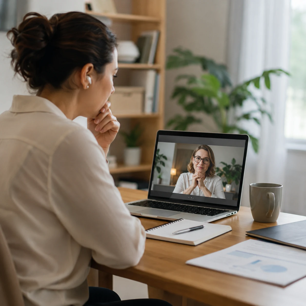 Working professional attending online workplace anxiety counselling with a LeapHope clinical psychologist