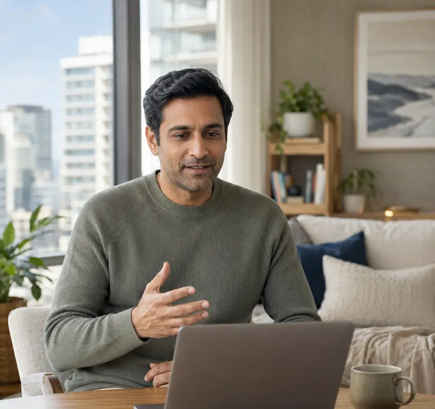 Indian adult attending culture-aware online emotional regulation therapy from abroad