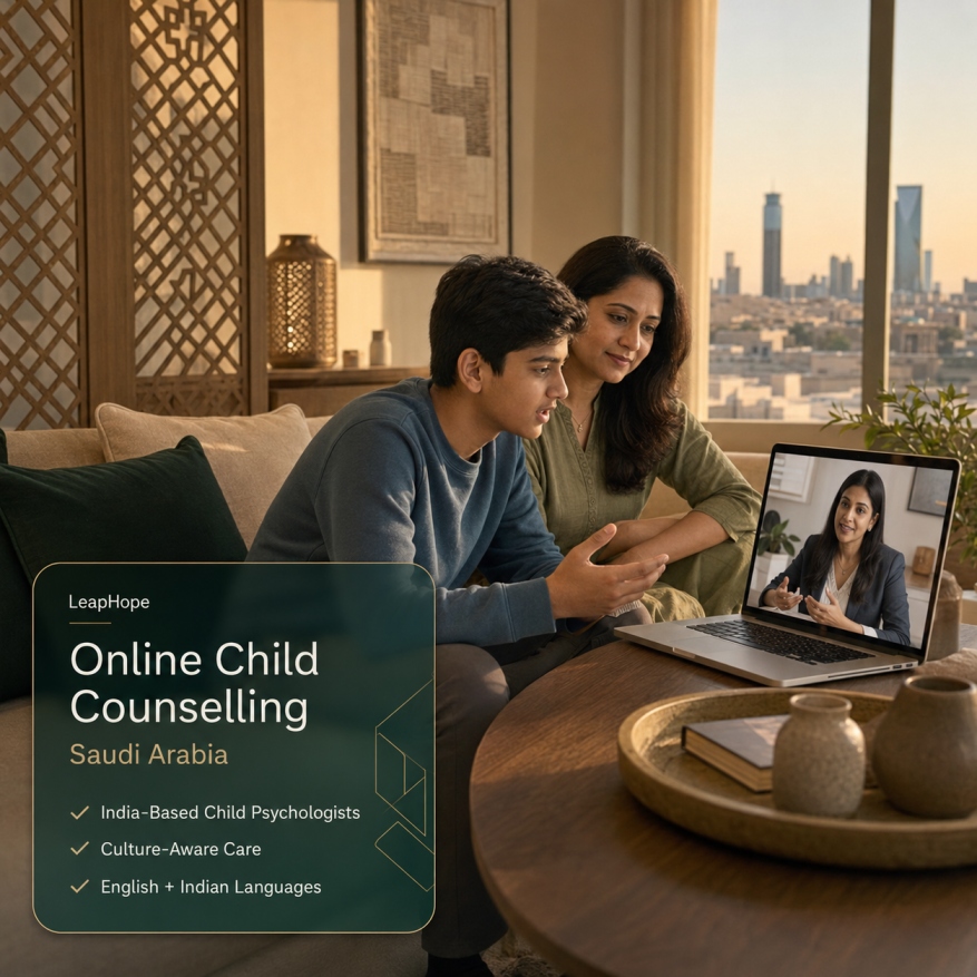 Culturally aware online child counselling for Indian, NRI and expat families in Saudi Arabia