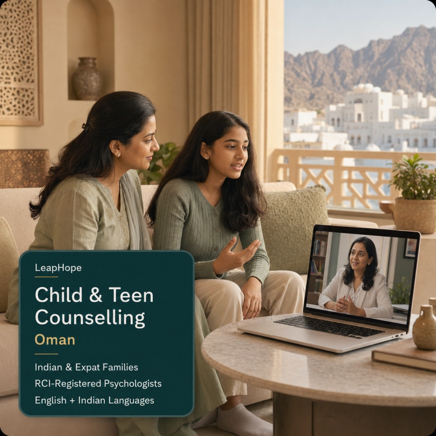 Child-specific online therapy methods used by LeapHope psychologists for families in Oman