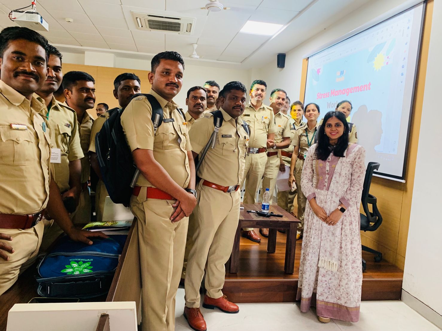 Mansi More Nopany conducting a mental health workshop for police personnel
