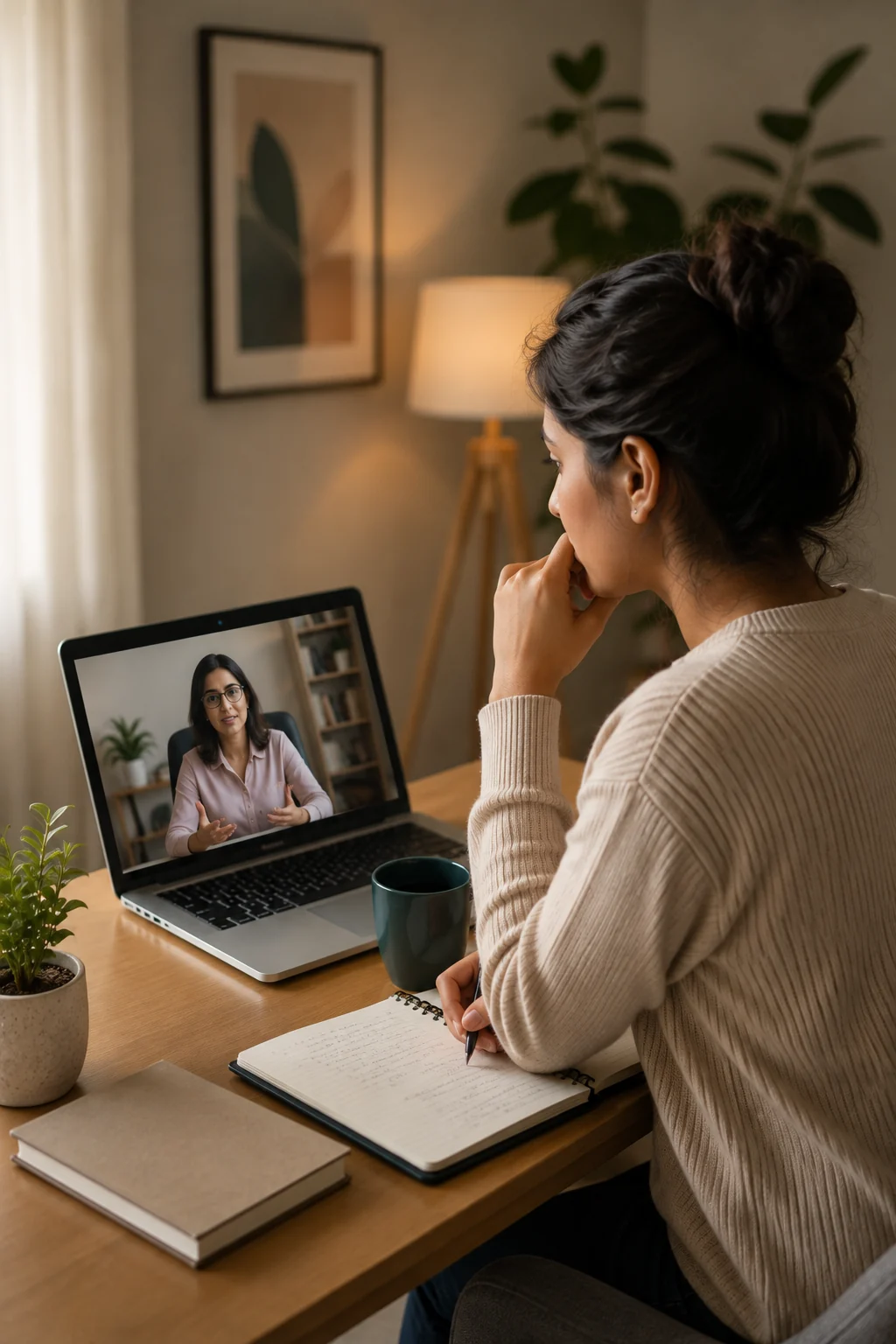 Adult attending online psychological counselling for separation and divorce
